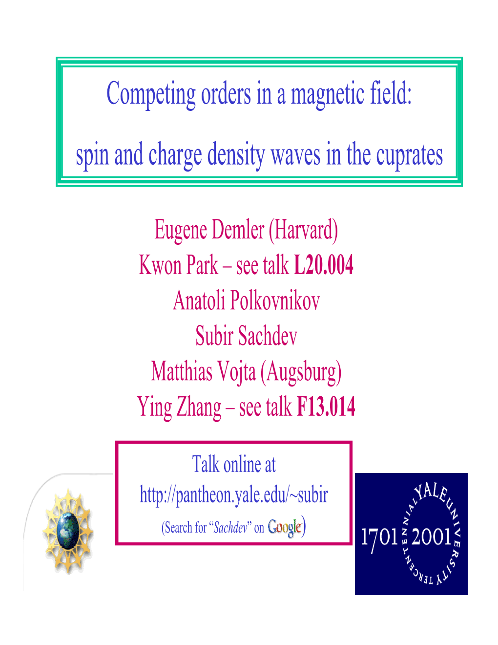 Competing Orders in a Magnetic Field: Spin and Charge Density Waves in the Cuprates