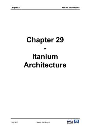 Chapter 29 Itanium Architecture