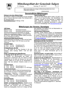 Mitteilungsblatt Der Gemeinde Breitenbrunn