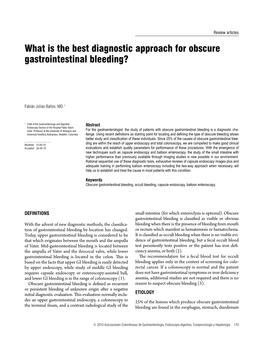 What Is the Best Diagnostic Approach for Obscure Gastrointestinal Bleeding?