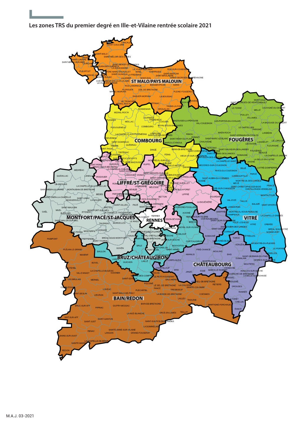Les Zones TRS Du Premier Degré En Ille-Et-Vilaine Rentrée Scolaire 2021