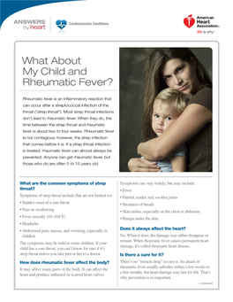 What About My Child and Rheumatic Fever? (PDF)