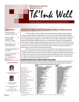 Retention Rates and Graduation Rates in New Jersey