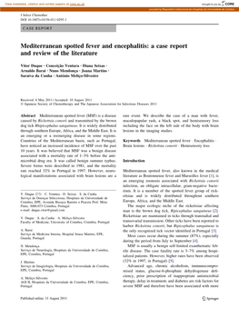 Mediterranean Spotted Fever and Encephalitis: a Case Report and Review of the Literature