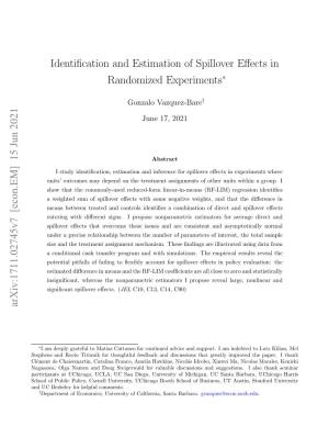 Identification and Estimation of Spillover Effects in Randomized