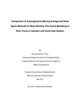 Comparison of Autoregressive Moving Average and State Space Methods