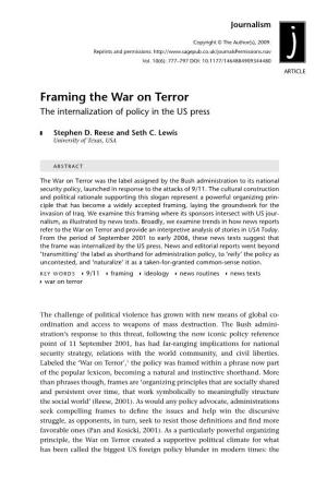 Framing the War on Terror the Internalization of Policy in the US Press