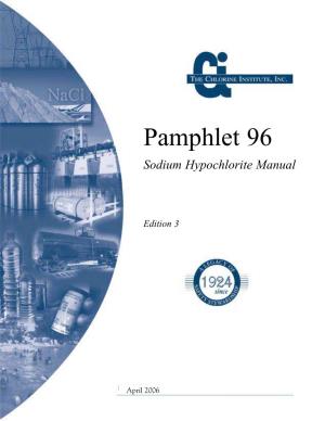 Pamphlet 96 Sodium Hypochlorite Manual