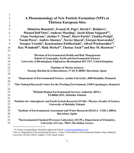 A Phenomenology of New Particle Formation (NPF) at Thirteen European Sites