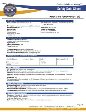 Potassium Ferrocyanide, 2%