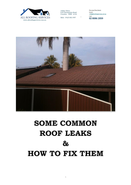Some Common Roof Leaks & How to Fix Them