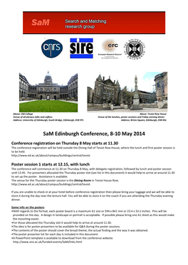 Sam Edinburgh Conference, 8-10 May 2014