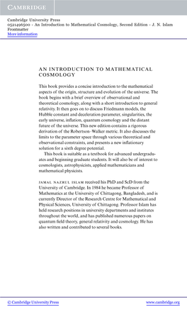 An Introduction to Mathematical Cosmology, Second Edition - J