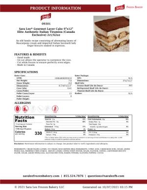 Nutrition Facts PRODUCT INFORMATION