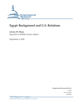 Egypt: Background and U.S. Relations