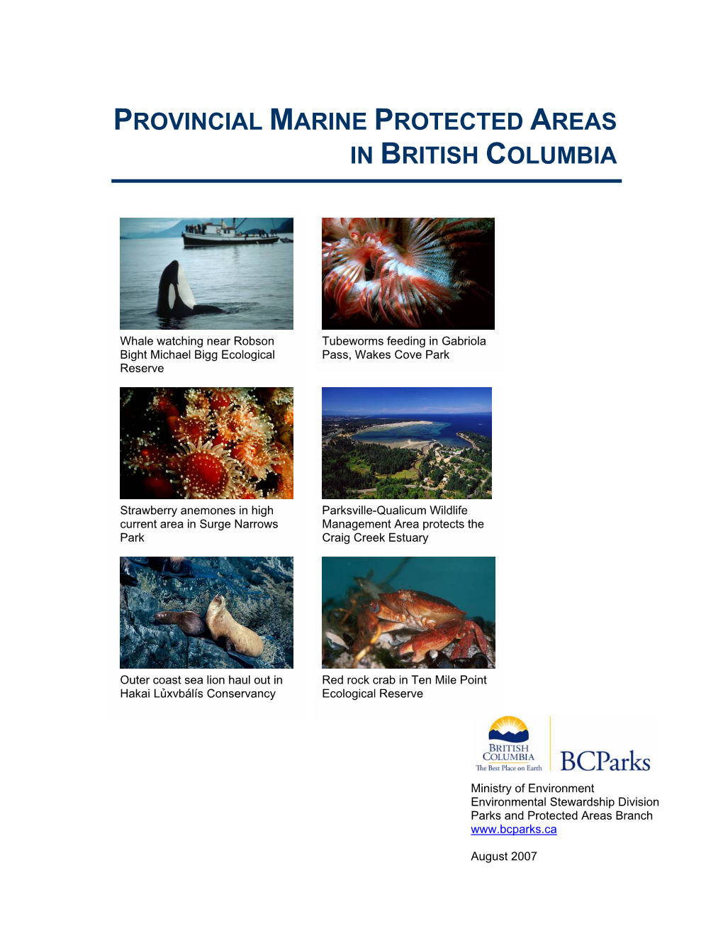 Provincial Marine Protected Areas in British Columbia