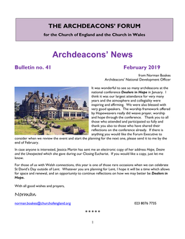Archdeacons News