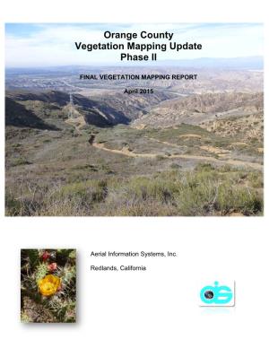 Orange County Vegetation Mapping Update Phase II