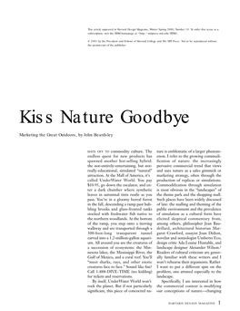 Kiss Nature Goodbye