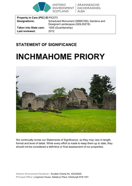 Inchmahome Priory Statement of Significance