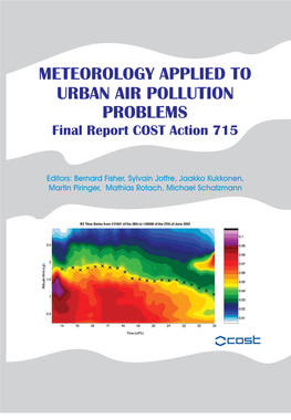 Meteorology Applied to Urban Air Pollution Problems