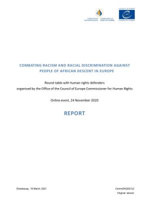 Combating Racism and Racial Discrimination Against People of African Descent in Europe