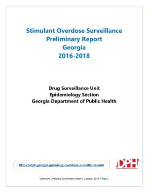 2016-2018 Stimulant Overdose Surveillance Preliminary Report