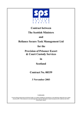 Contract Between the Scottish Ministers and Reliance Secure