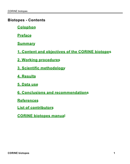 CORINE Biotopes
