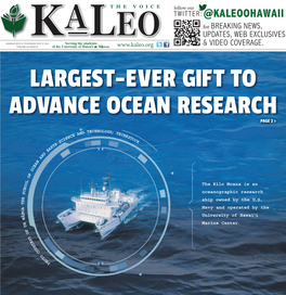 Largest-Ever Gift to Advance Ocean Research Page 2 >