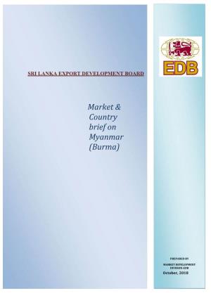 Market & Country Brief on Myanmar (Burma)