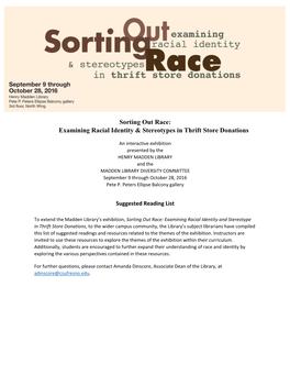 Sorting out Race: Examining Racial Identity & Stereotypes in Thrift Store