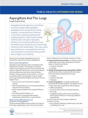 Aspergillosis and the Lungs Fungal Disease Series