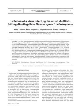 Isolation of a Virus Infecting the Novel Shellfish-Killing Dinoflagellate