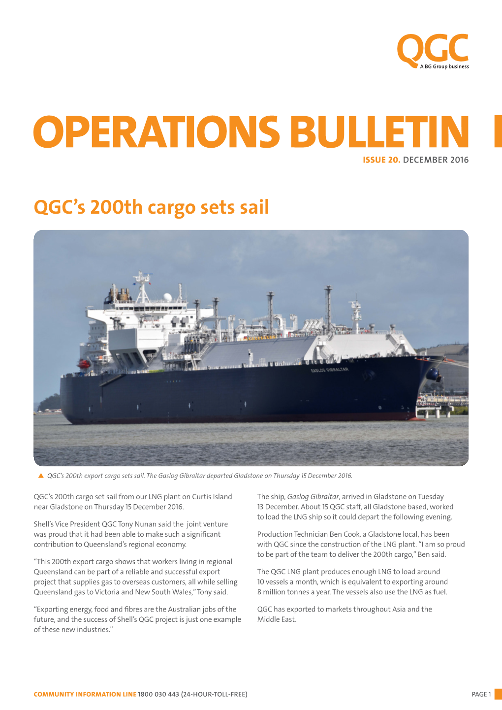 QGC Operations Bulletin