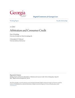 Arbitration and Consumer Credit Peter B