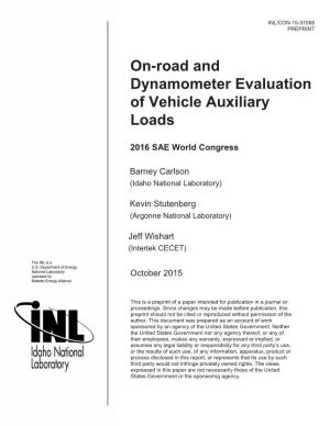 On-Road and Dynamometer Evaluation of Vehicle Auxiliary Loads