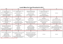 2018-2019 Lunch Order List/ Menu