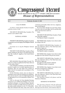 Congressional Record O H Th PLENARY PROCEEDINGS of the 17 CONGRESS, THIRD REGULAR SESSION 1 P 907 H S ILIPPINE House of Representatives