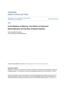 The Politics of Holocaust Memorialization and the Rise of Global Populism