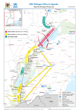 DRC Refugee Influx to Uganda As of 20 June 2019