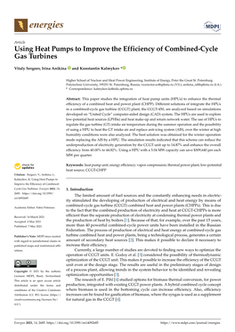 Using Heat Pumps to Improve the Efficiency of Combined-Cycle Gas Turbines