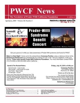 PWCF News the Newsletter of Prader-Willi California Foundation an Affiliate Of