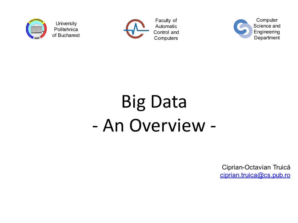 Big Data - an Overview