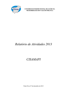 Relatório De Atividades 2013 CISAMAPI