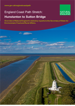 Hunstanton to Sutton Bridge Overview of Natural England’S Statutory Reports to the Secretary of State for Environment, Food and Rural Affairs