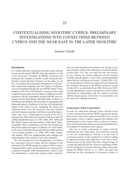 23 Contextualising Neolithic Cyrpus: Preliminary