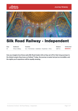 Silk Road Railway - Independent