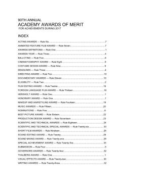 Academy Awards of Merit for Achievements During 2017