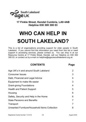 Who Can Help in South Lakeland?